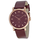 Buy Shop Marc Jacobs Baker Maroon Dial Maroon Leather Strap Watch for Women - MBM1267 USA Online