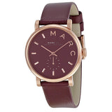 Buy Shop Marc Jacobs Baker Maroon Dial Maroon Leather Strap Watch for Women - MBM1271 USA Online
