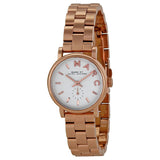 Marc Jacobs Baker White Dial Rose Gold Steel Strap Watch for Women - MBM3248