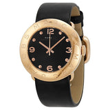 Buy Shop Marc Jacobs Amy Black Dial Black Leather Strap Watch for Women - MBM1225 USA Online