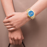 Buy Shop Marc Jacobs Blade Chronograph Blue Dial Gold Steel Strap Watch for Women - MBM3307 USA Online