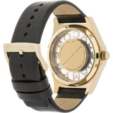 Buy Shop Marc Jacobs Henry Skeleton Black Dial Black Leather Strap Watch for Women - MBM1246 USA Online
