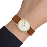 Buy Shop Marc Jacobs Baker White Dial Brown Leather Strap Watch for Women - MBM1317 USA Online