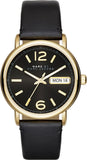 Buy Shop Marc Jacobs Fergus Black Dial Black Leather Strap Watch for Women - MBM8651 USA Online