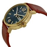 Buy Shop Marc Jacobs Fergus Green Dial Brown Leather Strap Watch for Men - MBM5077 USA Online