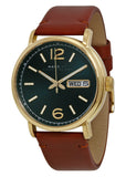 Buy Shop Marc Jacobs Fergus Green Dial Brown Leather Strap Watch for Men - MBM5077 USA Online