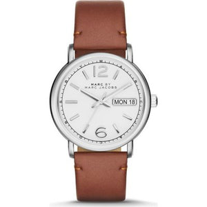 Buy Shop Marc Jacobs Fergus White Dial Brown Leather Strap Watch for Women - MBM8649 USA Online