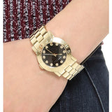 Buy Shop Marc Jacobs Amy Black Dial Gold Steel Strap Watch for Women - MBM3336 USA Online