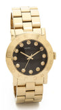 Buy Shop Marc Jacobs Amy Black Dial Gold Steel Strap Watch for Women - MBM3336 USA Online