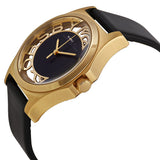 Buy Shop Marc Jacobs Henry Skeleton Black Dial Black Leather Strap Watch for Women - MBM1246 USA Online