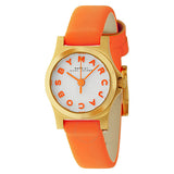 Buy Shop Marc Jacobs Henry Dinky White Dial Orange Leather Strap Watch for Women - MBM1236 USA Online