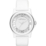 Buy Shop Marc Jacobs Henry Skeleton White Dial White Leather Strap Watch for Women - MBM1241 USA Online