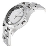 Buy Shop Marc Jacobs Henry Transparent Silver Dial Silver Steel Strap Watch for Women - MBM3205 USA Online