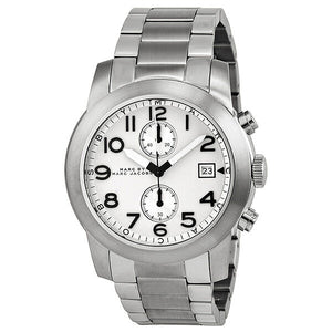 Buy Shop Marc Jacobs Larry Chronograph White Dial Silver Steel Strap Watch for Men - MBM5030 USA Online