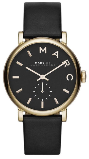 Buy Shop Marc Jacobs Baker Black Dial Black Leather Strap Watch for Women - MBM1269 USA Online