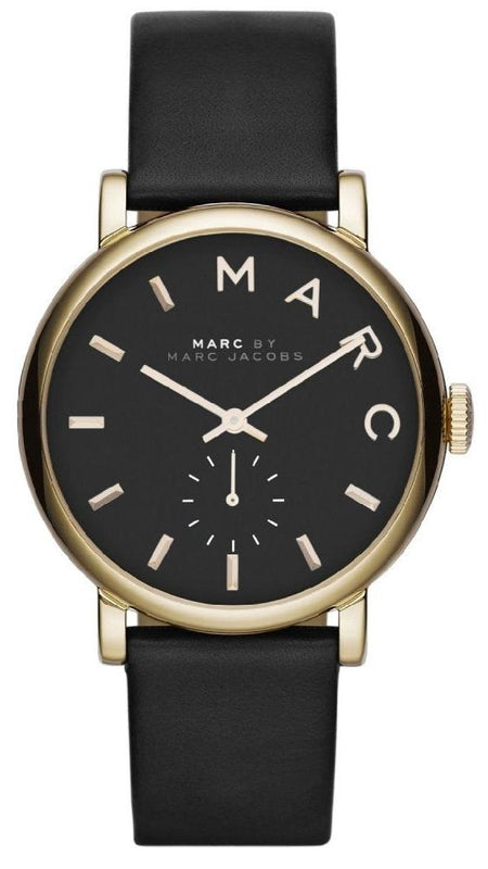 Buy Shop Marc Jacobs Baker Black Dial Black Leather Strap Watch for Women - MBM1269 USA Online