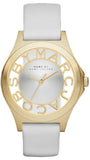Buy Shop Marc Jacobs Henry Skeleton White Dial White Leather Strap Watch for Women - MBM1339 USA Online