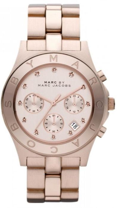Buy Shop Marc Jacobs Blade Chronograph Rose Gold Dial Rose Gold Steel Strap Watch for Women - MBM3102 USA Online