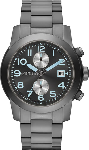 Buy Shop Marc Jacobs Larry Chronograph Black Dial Gunmetal Grey Steel Strap Watch for Men - MBM5031 USA Online