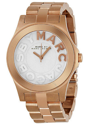 Buy Shop Marc Jacobs Rivera White Dial Rose Gold Steel Strap Watch for Women - MBM3135 USA Online