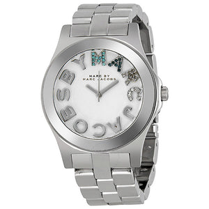 Buy Shop Marc Jacobs Rivera White Dial Silver Steel Strap Watch for Women - MBM3136 USA Online