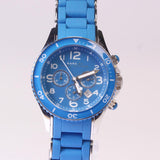 Buy Shop Marc Jacobs Rock Chronograph Blue Dial Blue Silicone Strap Watch for Women - MBM2575 USA Online