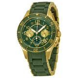 Buy Shop Marc Jacobs Rock Chronograph Green Dial Green Silicone Strap Watch for Women - MBM2597 USA Online