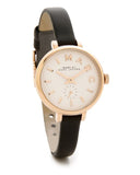 Buy Shop Marc Jacobs Sally White Dial Black Leather Strap Watch for Women - MBM1352 USA Online