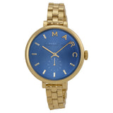 Marc Jacobs Sally Blue Dial Gold Stainless Steel Strap Watch for Women - MBM3366