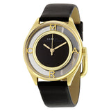 Buy Shop Marc Jacobs Tether Black Dial Black Leather Strap Watch for Women - MBM1376 USA Online