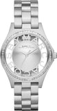 Buy Shop Marc Jacobs Henry Transparent Silver Dial Silver Steel Strap Watch for Women - MBM3337 USA Online