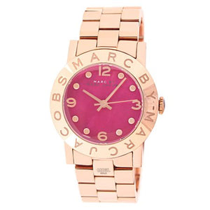 Buy Shop Marc Jacobs Amy Pink Dial Rose Gold Steel Strap Dial Watch for Women - MBM8625 USA Online