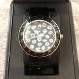 Buy Shop Marc Jacobs Amy Black Dial Black Leather Strap Watch for Women - MBM1163 USA Online