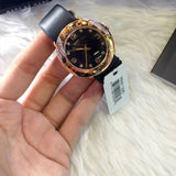 Buy Shop Marc Jacobs Amy Black Dial Black Leather Strap Watch for Women - MBM1225 USA Online
