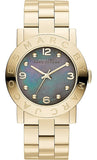 Buy Shop Marc Jacobs Amy Black Dial Gold Steel Strap Watch for Women - MBM3273 USA Online