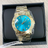 Buy Shop Marc Jacobs Amy Blue Dial Gold Steel Strap Watch for Women - MBM3220 USA Online