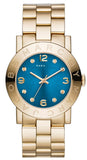 Buy Shop Marc Jacobs Amy Blue Dial Gold Steel Strap Watch for Women - MBM3303 USA Online