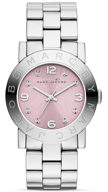 Buy Shop Marc Jacobs Amy Life Pink Dial Silver Steel Strap Watch for Women - MBM3300 USA Online