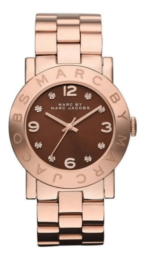 Buy Shop Marc Jacobs Amy Brown Dial Rose Gold Steel Strap Watch for Women - MBM3167 USA Online