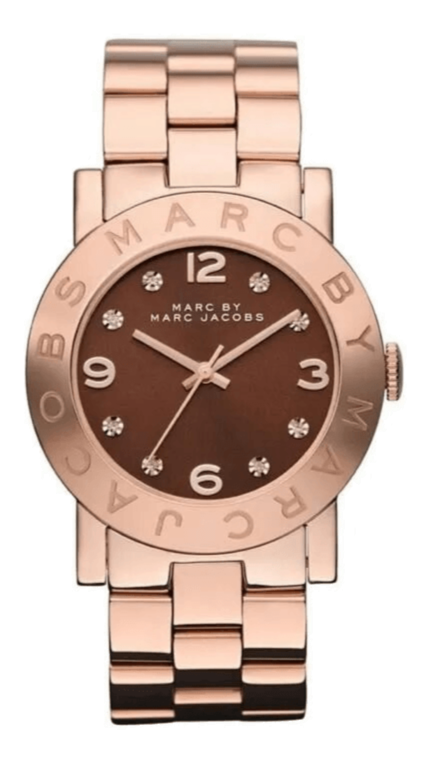 Buy Shop Marc Jacobs Amy Brown Dial Rose Gold Steel Strap Watch for Women - MBM3167 USA Online