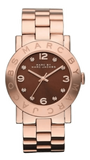 Buy Shop Marc Jacobs Amy Brown Dial Rose Gold Steel Strap Watch for Women - MBM3167 USA Online