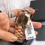 Buy Shop Marc Jacobs Amy Mother of Pearl Black Dial Rose Gold Steel Strap Watch for Women - MBM8610 USA Online