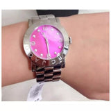 Buy Shop Marc Jacobs Amy Pink Dial Silver Steel Strap Watch for Women - MBM8623 USA Online