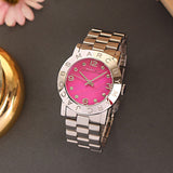 Buy Shop Marc Jacobs Amy Pink Dial Silver Steel Strap Watch for Women - MBM8623 USA Online