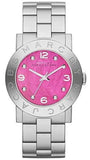 Buy Shop Marc Jacobs Amy Pink Dial Silver Steel Strap Watch for Women - MBM8623 USA Online