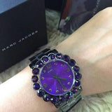 Buy Shop Marc Jacobs Amy Purple Dial Black Steel Strap Watch for Women - MBM3224 USA Online
