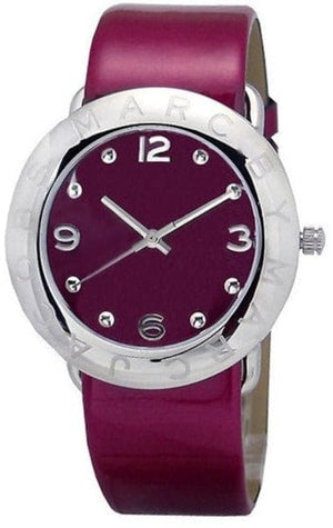 Buy Shop Marc Jacobs Amy Purple Dial Red Leather Strap Watch for Women - MBM1138 USA Online