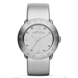 Buy Shop Marc Jacobs Amy Silver Dial Silver Leather Strap Watch for Women - MBM8626 USA Online