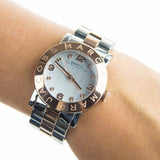 Buy Shop Marc Jacobs Amy Silver Dial Two Tone Steel Strap Watch for Women - MBM3194 USA Online