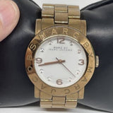 Buy Shop Marc Jacobs Amy White Dial Gold Steel Strap Watch for Women - MBM3182 USA Online